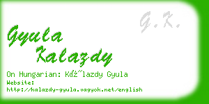 gyula kalazdy business card